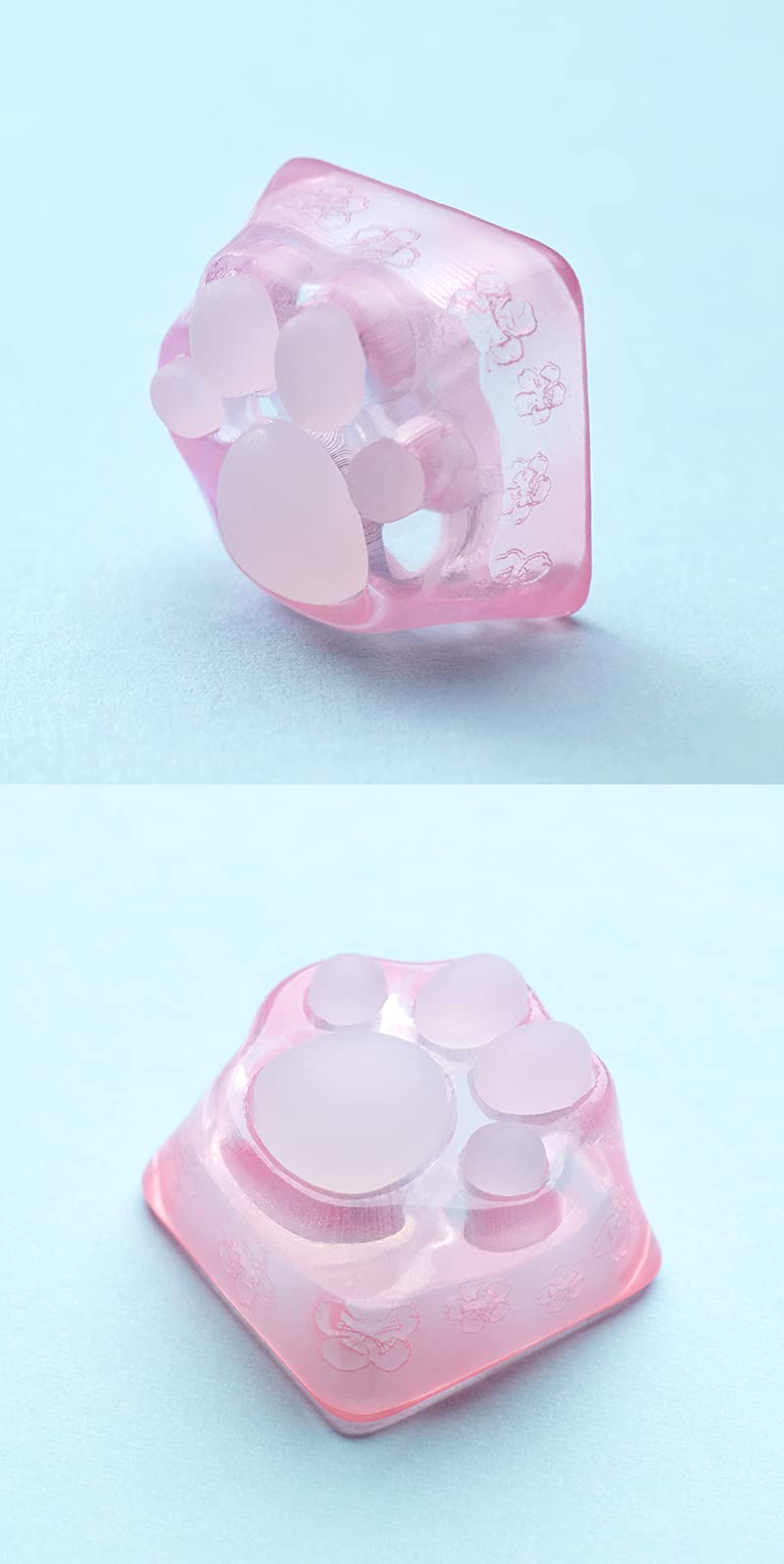 Cute Cat-Claws Keycap for Cherry MX Switches - Gaming Keyboard Accessory (Pink Translucent)