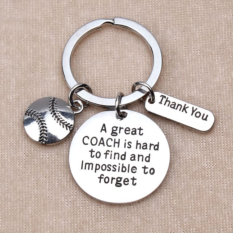 3/6 Pcs Thank You Keychain for Coaches - Best Appreciation Gifts for Baseball, Football & Soccer Coaches - Silver Key Chain with Gift Packaging (1.18x1.18 Inch) - Perfect for End of Season Awards, Teacher Appreciation & Retirement Gifts