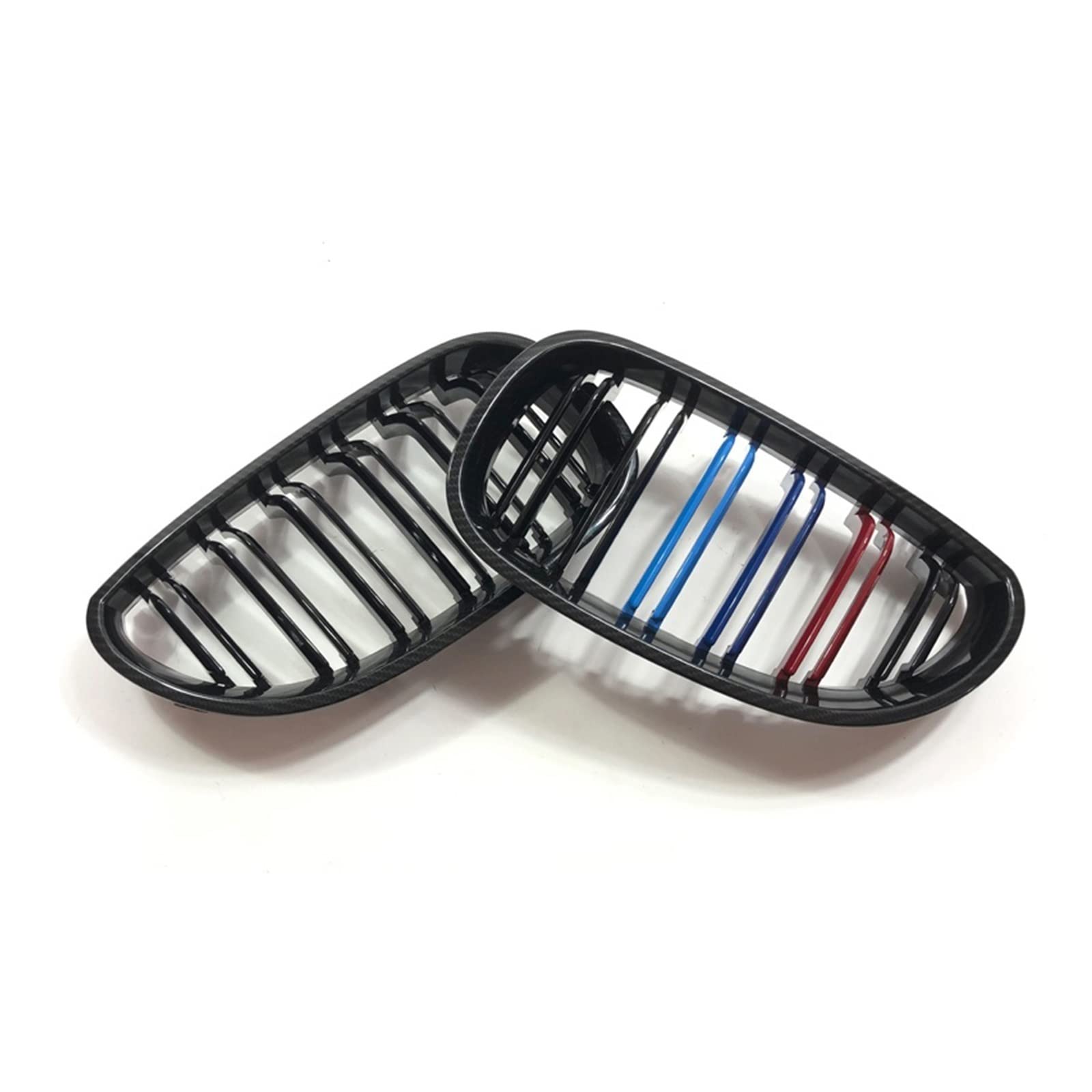 YULINGSTYLE Gloss Black Double Slat Car Front Kidney Grille & Grille Guard Compatible with BMW 5 Series E60 E61 M5 520I 535I 550I (2003-2010) - Sedan Automotive Accessories for Enhanced Style & Protection