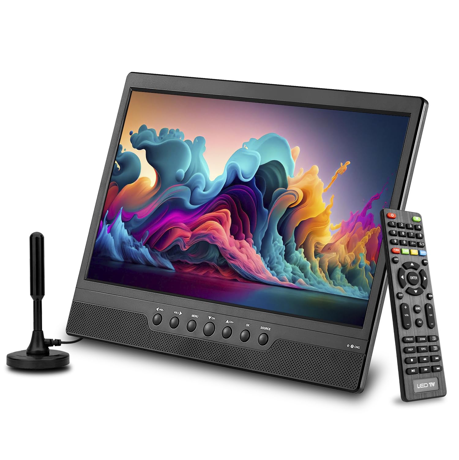 14 Inch Portable TV with Rechargeable Battery - Digital ATSC Tuner, Built-in Antenna, USB/HDMI/AV Inputs - 12V/AC Power for Car, RV, Camping & Kitchen Use - Compact Travel Entertainment (No WiFi/Bluetooth/Satellite) - Perfect for Road Trips, Tailgating & Outdoor Adventures