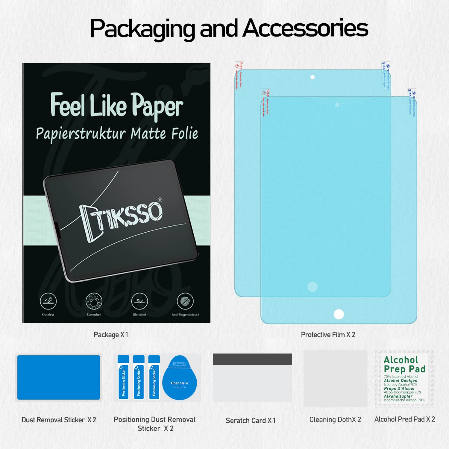 Hiins 2 Pack Matte Paper Screen Protector for iPad 9.7 Inch - Compatible with iPad 6/5 (2018/2017), iPad Air 2/1 (2014/2013), iPad Pro 9.7 (2016) - Anti-Glare Writing & Drawing Film - Perfect for Artists, Students & Note-Taking