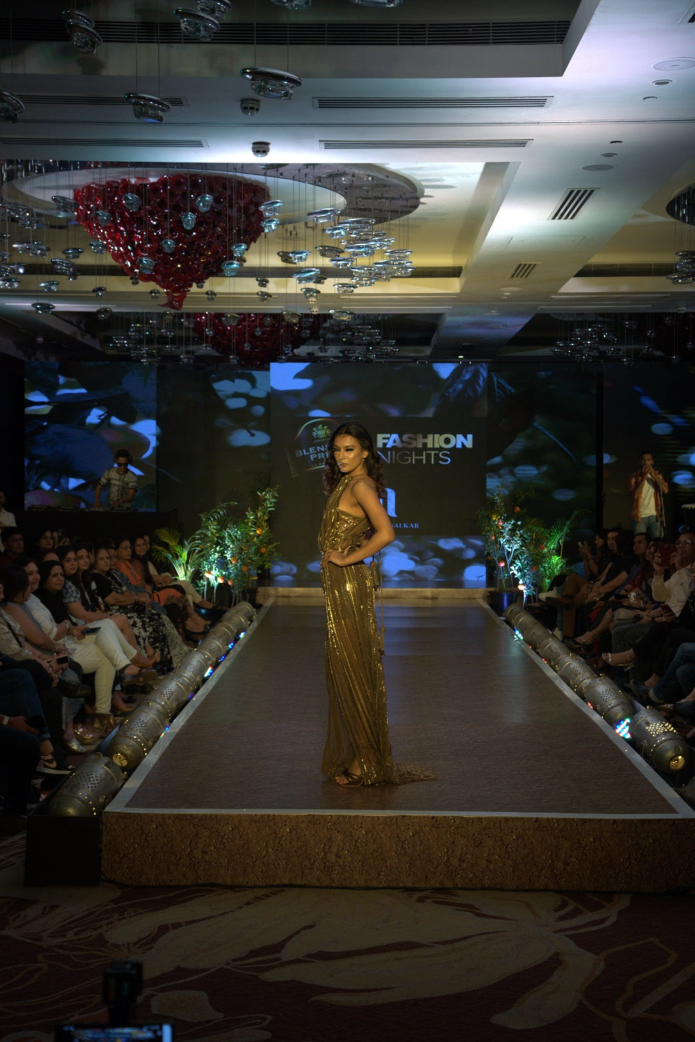 Elegant Chocolate Brown Gown with Vintage Sequined Embroidery - Perfect for Evening Parties, Weddings & Special Occasions