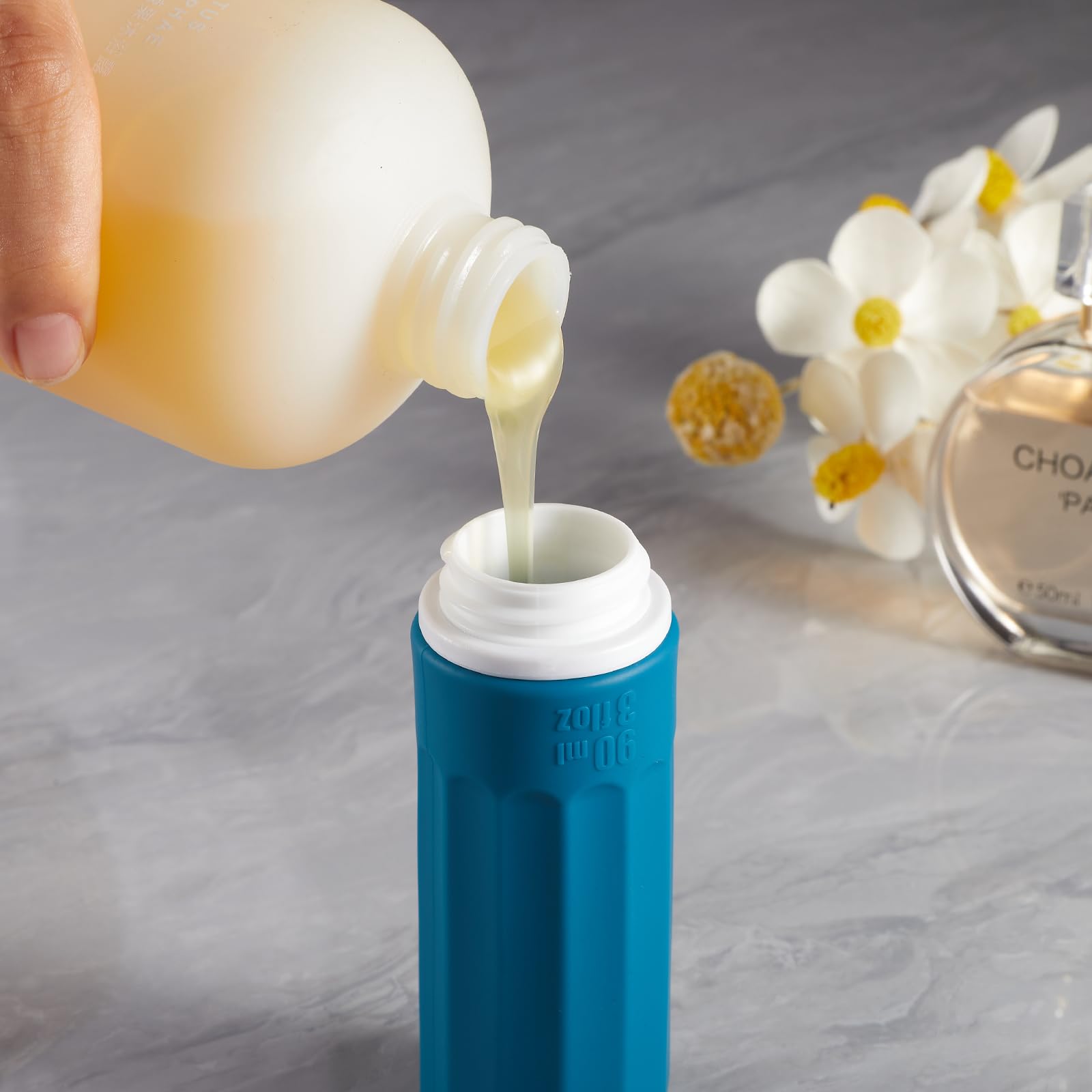 INSFIT TSA Approved 3oz Travel Bottles for Toiletries - BPA Free Leak Proof Silicone Tubes for Shampoo, Conditioner, Lotion & Body Wash with Labels - Perfect for Air Travel, Gym & Vacation Essentials