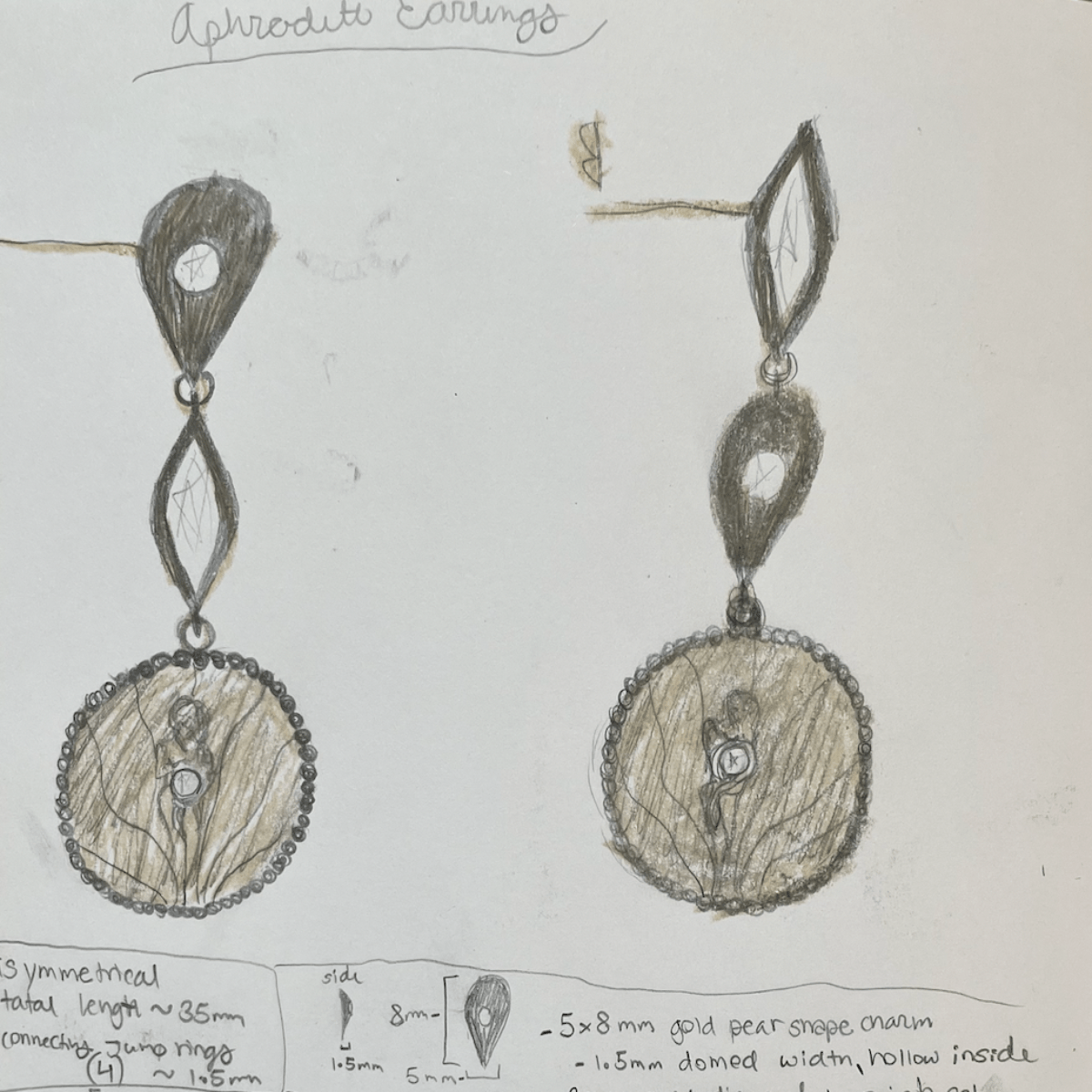 Aphrodite Earrings for Women - Elegant Greek Goddess Inspired Jewelry - Perfect for Weddings, Parties & Special Occasions