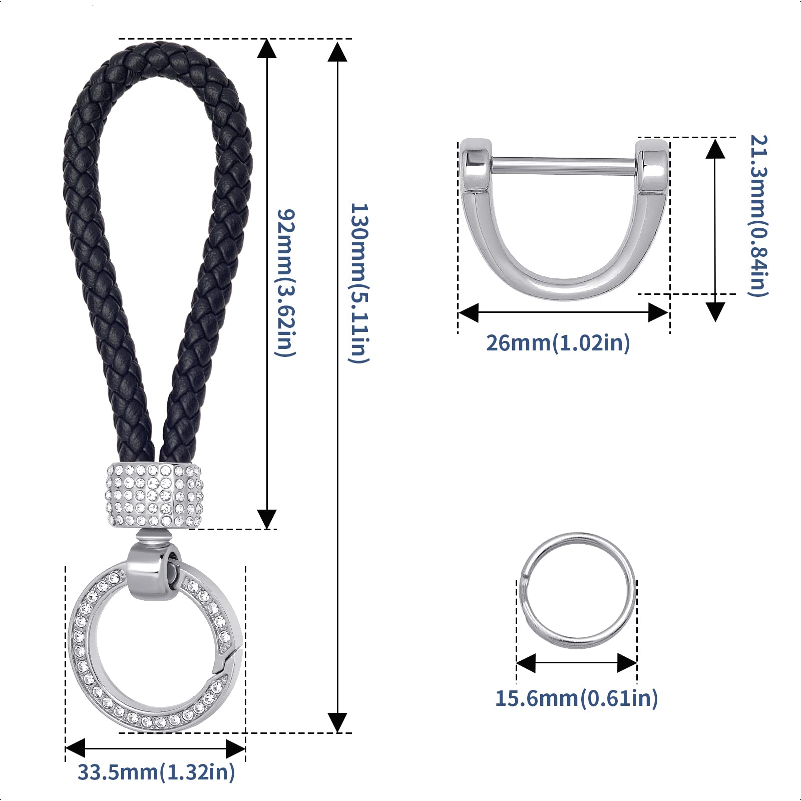 Bling Rhinestone Keychain for Women - Stylish & Durable
