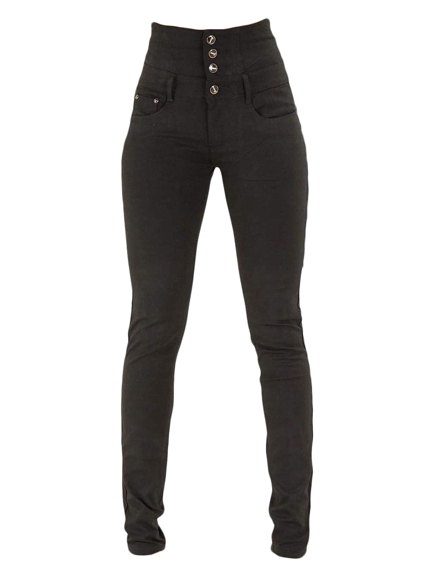 Andongnywell Women's High Waisted Skinny Jeans - Slim Fit Stretch Denim Pants with Butt Lifting Design, Black Trousers for Work, Date Night & Casual Outfits