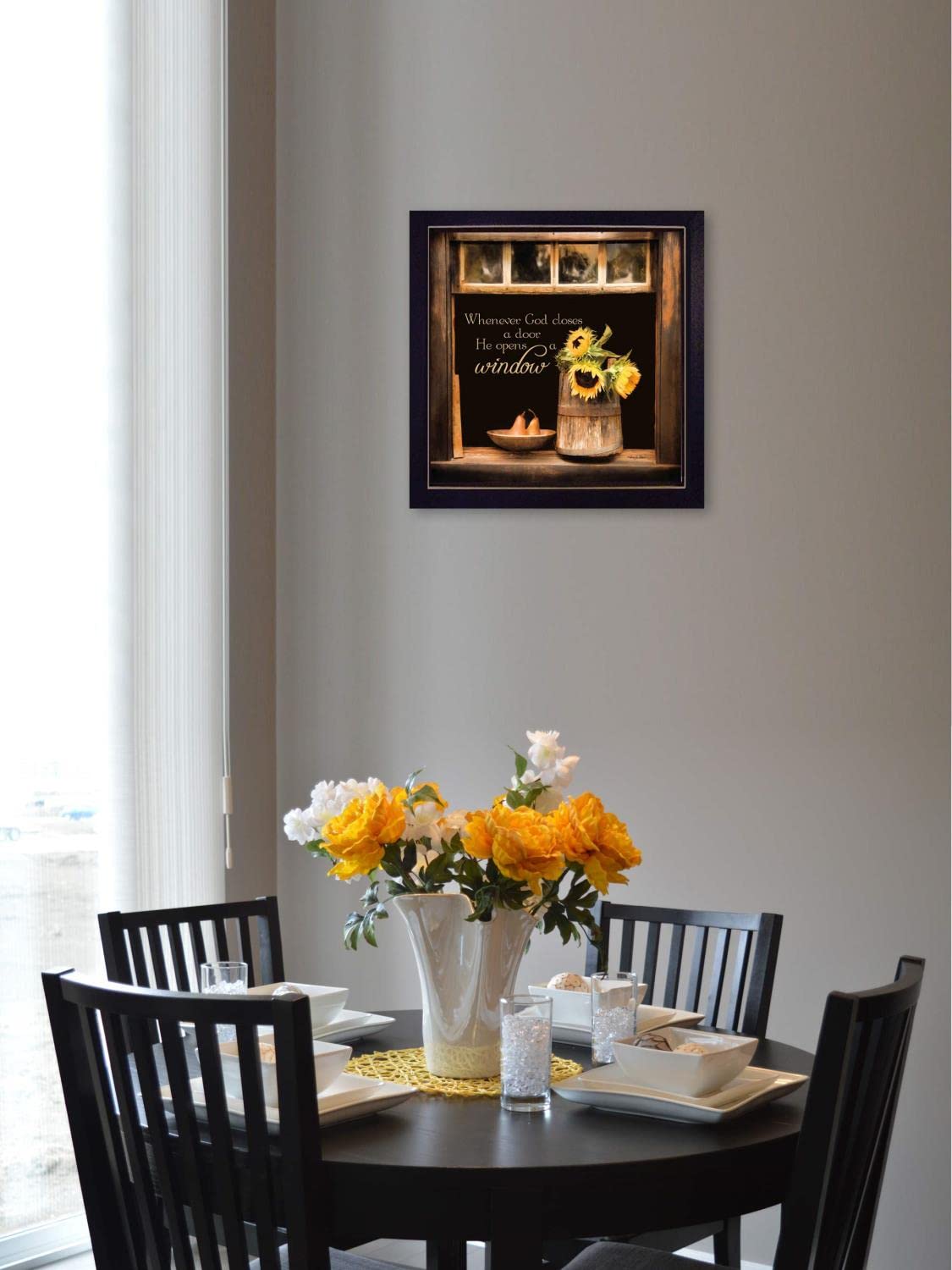 God Opens Windows by Robin-Lee Vieira - Inspirational Framed Wall Art with Black Frame, Perfect for Home, Office, or Gift Giving