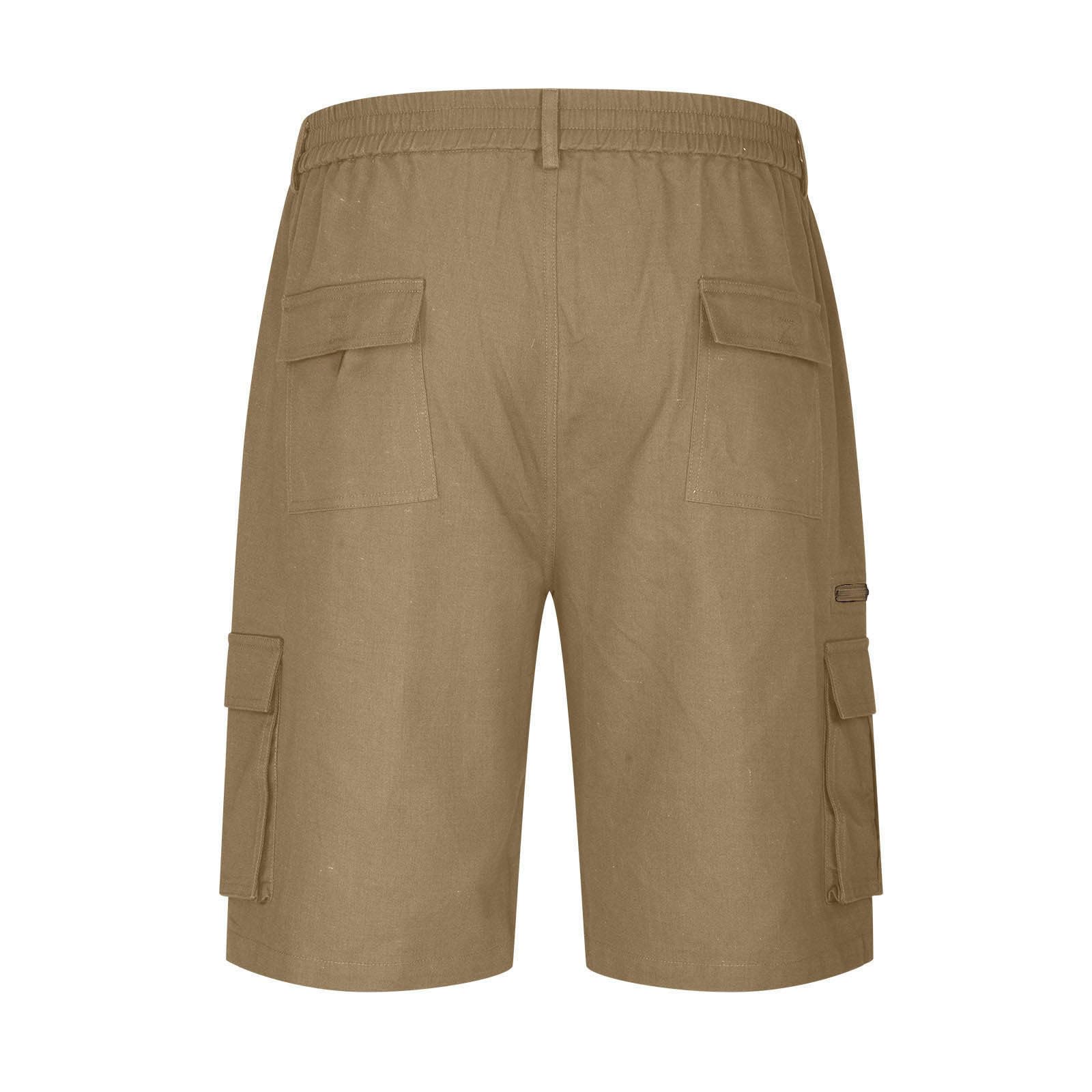 **Men's Lightweight Cargo Shorts with Elastic Waist - Big & Tall Summer Work Shorts with Multiple Pockets - Perfect for Outdoor Activities, Hiking, and Casual Wear**