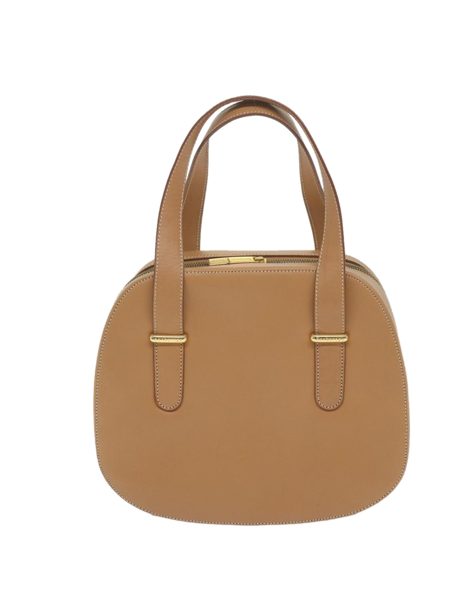 Premium Italian Beige Leather Handbag with Dust Bag - Elegant Women's Shoulder Bag for Work, Travel & Everyday Use