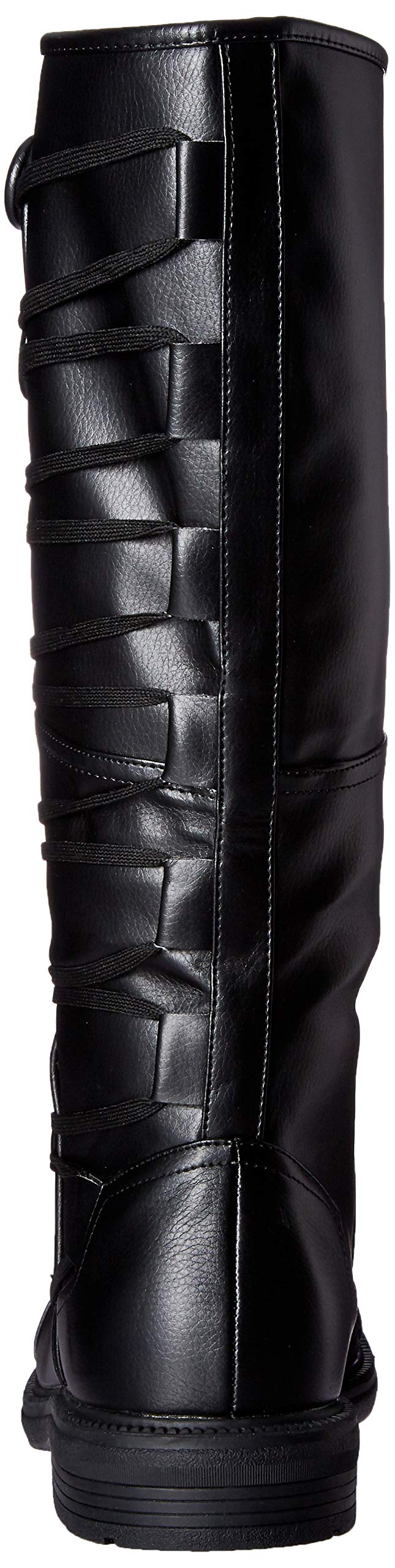 Ellie Shoes - Ren Men's Black Leather Boots Size 8-9 | Waterproof Winter Boots for Outdoor Work & Hiking | Comfortable Slip Resistant Work Boots