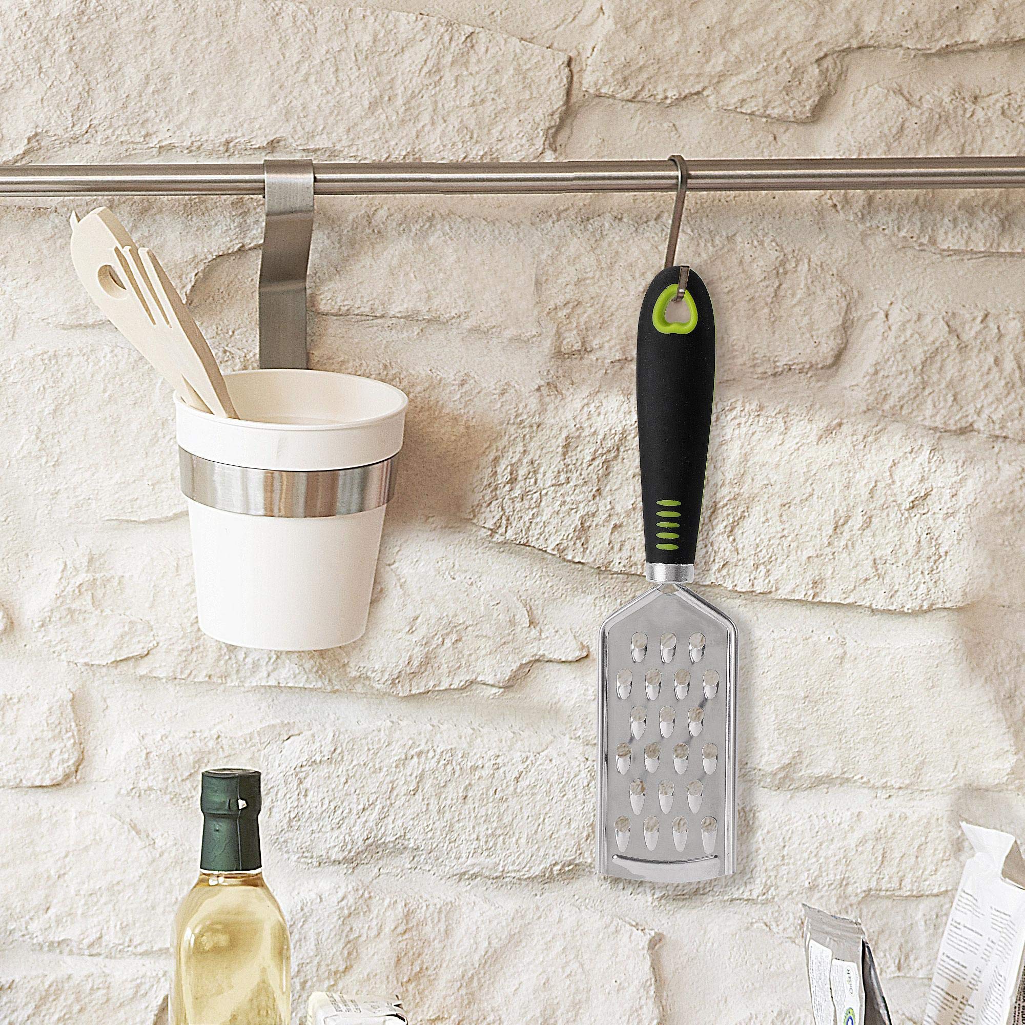 Premium Stainless Steel Cheese Grater with Ergonomic Handle - Handheld Kitchen Tool for Parmesan, Vegetables & Potatoes - Perfect for Cooking, Baking & Meal Prep