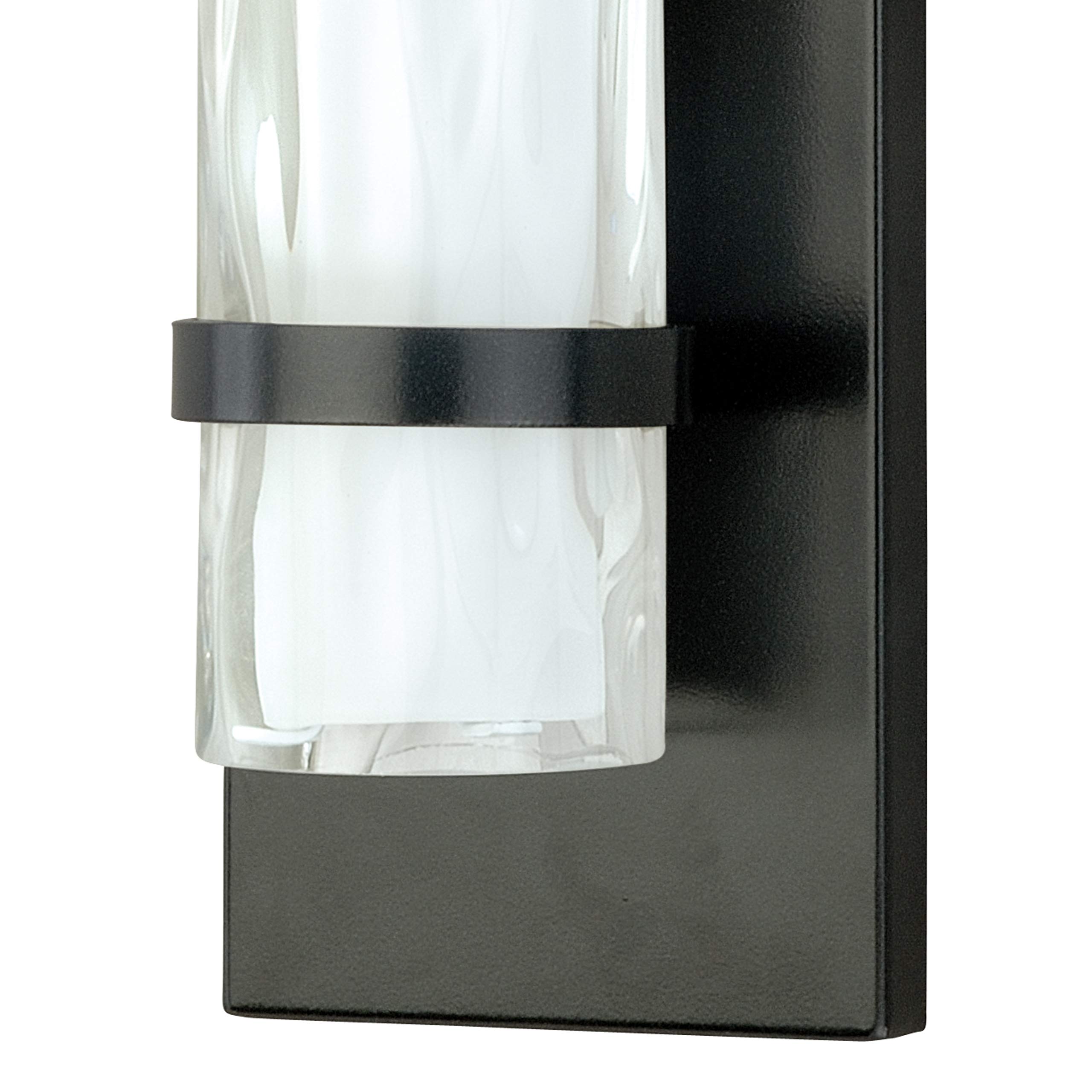 VAXCEL Vilo 1-Light Bronze Cylinder Flush Mount Wall Sconce with White Glass Shade - ADA Compliant Bathroom Lighting for Hallway, Bedroom, or Entryway