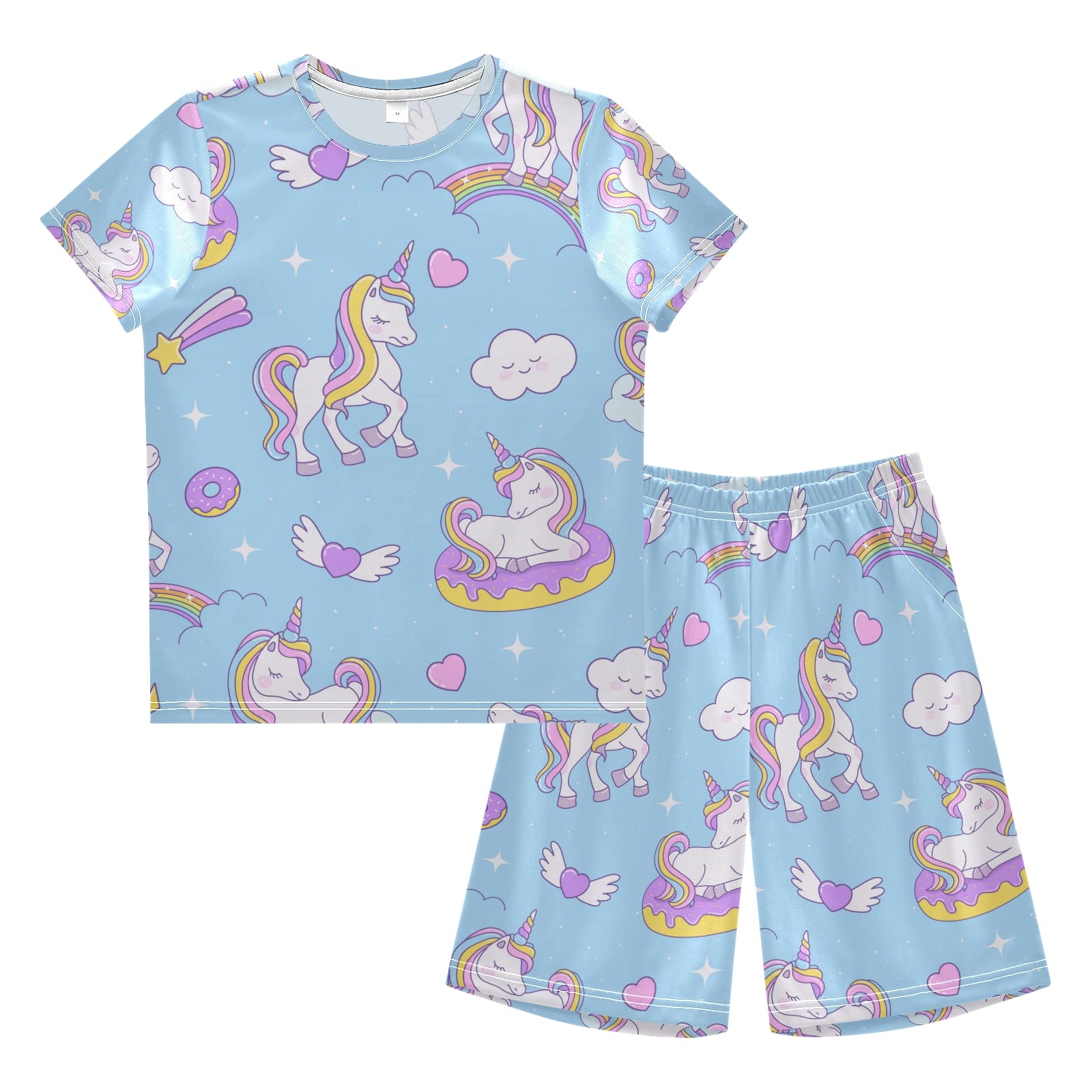 Unicorn Rainbow Boys Summer Outfits - Cute Short Sleeve Top & Shorts Playwear Set for Toddler Boys Girls | Perfect for Outdoor Play, Birthday Parties & Summer Vacations