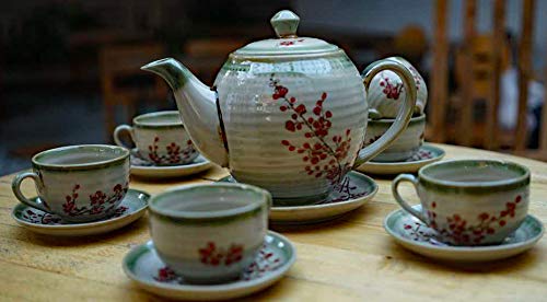 Premium Vietnamese Tea Set - Authentic Ceramic Tea Pot with Cups - Perfect for Home, Office & Gifting - TSI4