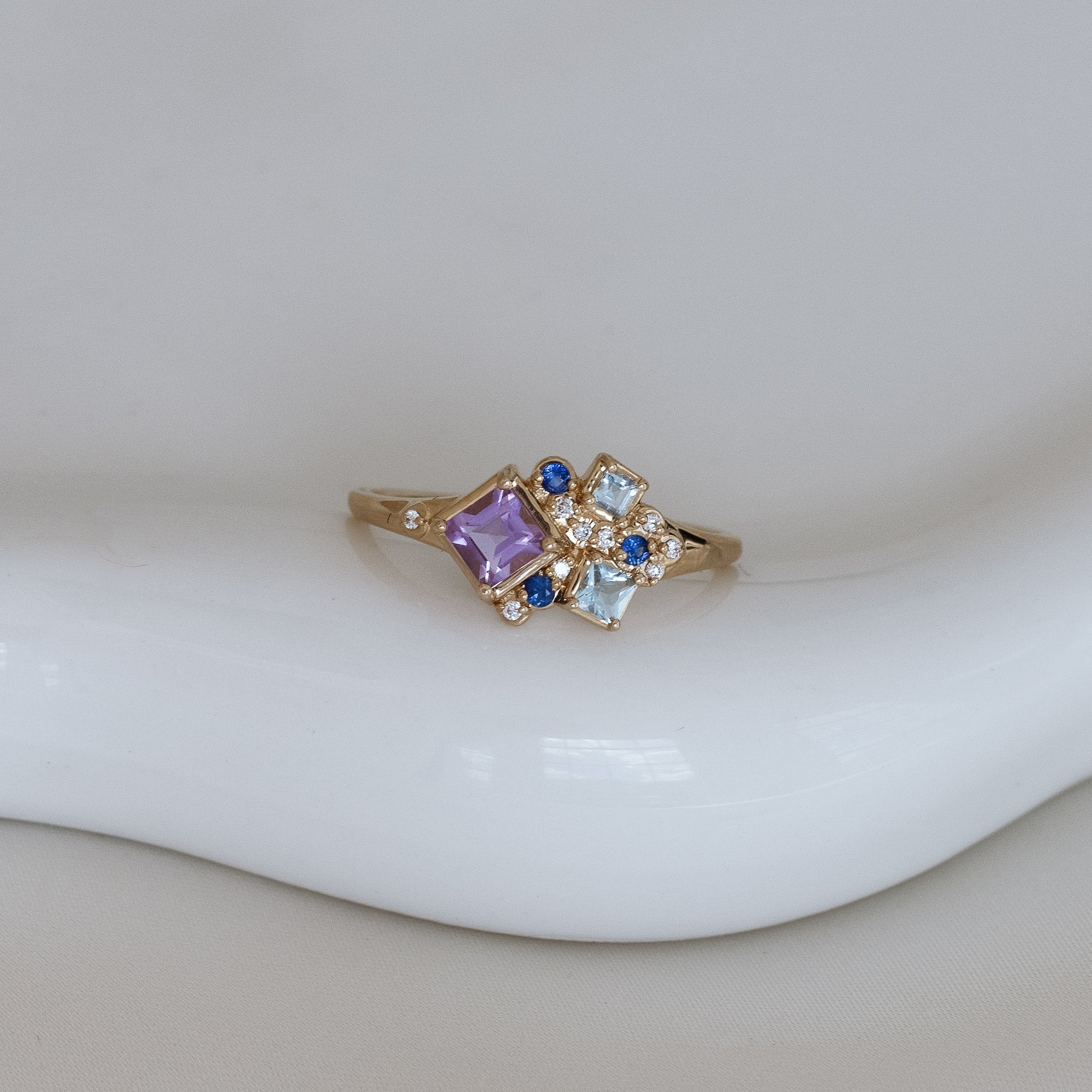 Lavender Nebula Ring for Women - Dainty Purple Galaxy Jewelry - Perfect for Date Night & Boho Fashion