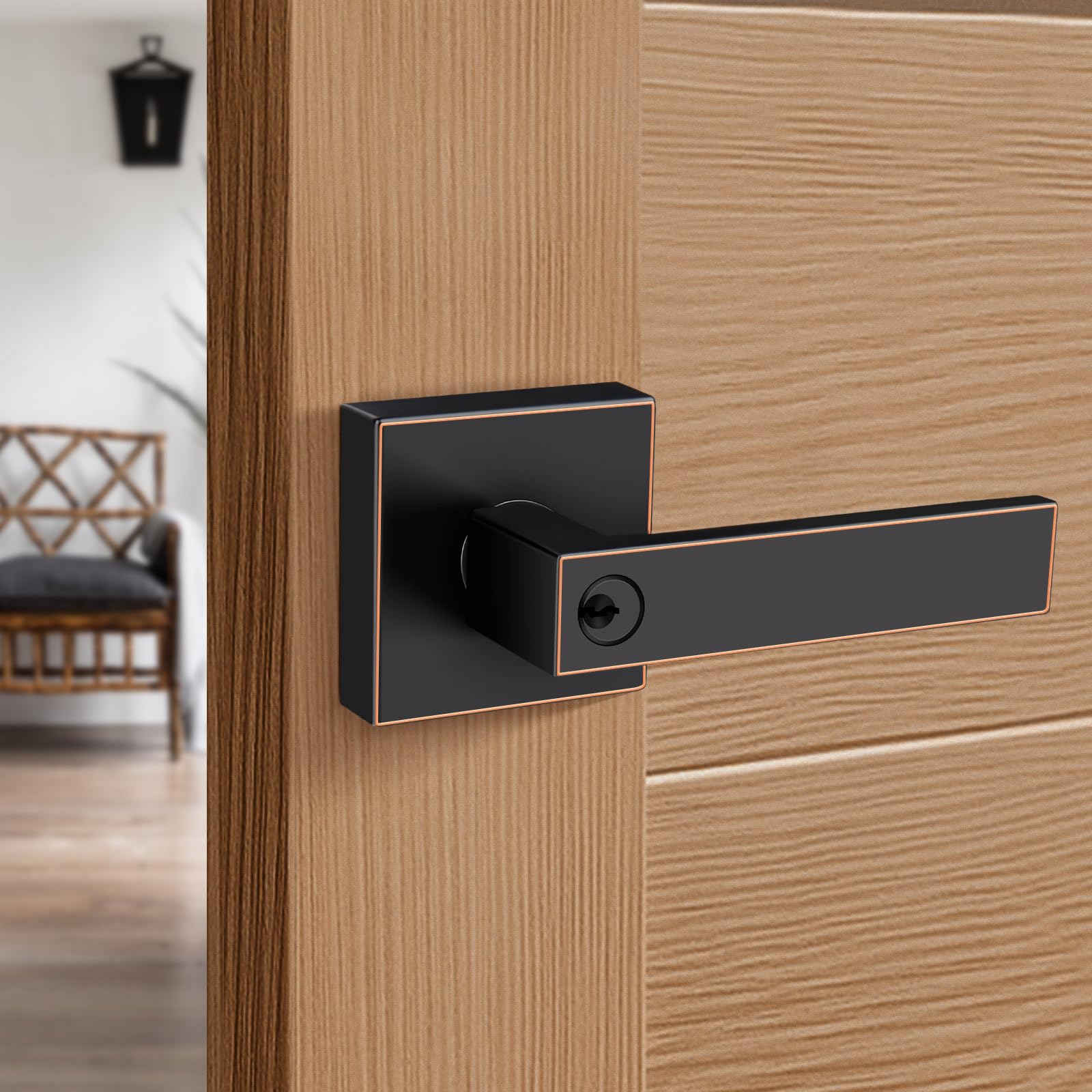 Oil Rubbed Bronze Door Handle - Heavy Duty Entry Lever for Bedroom & Entrance Doors