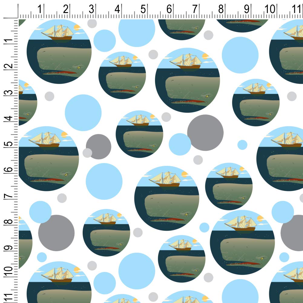 Premium Sperm Whale Under Ship Design Gift Wrapping Paper Roll - 30