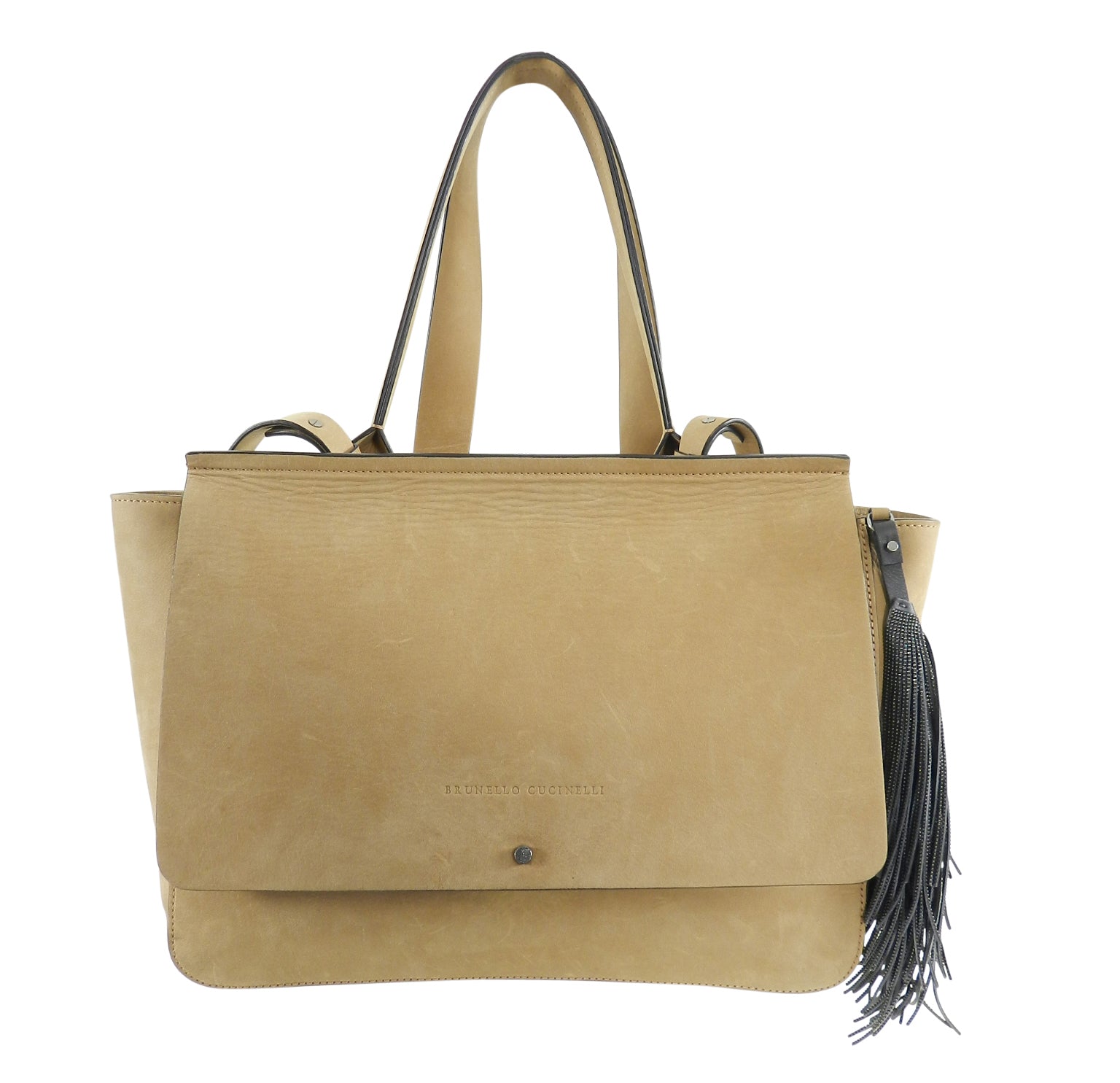 Brunello Cucinelli Genuine Nubuck Leather Crossbody Bag for Women - Light Tan Shoulder Purse - Perfect for Travel, Shopping & Everyday Use