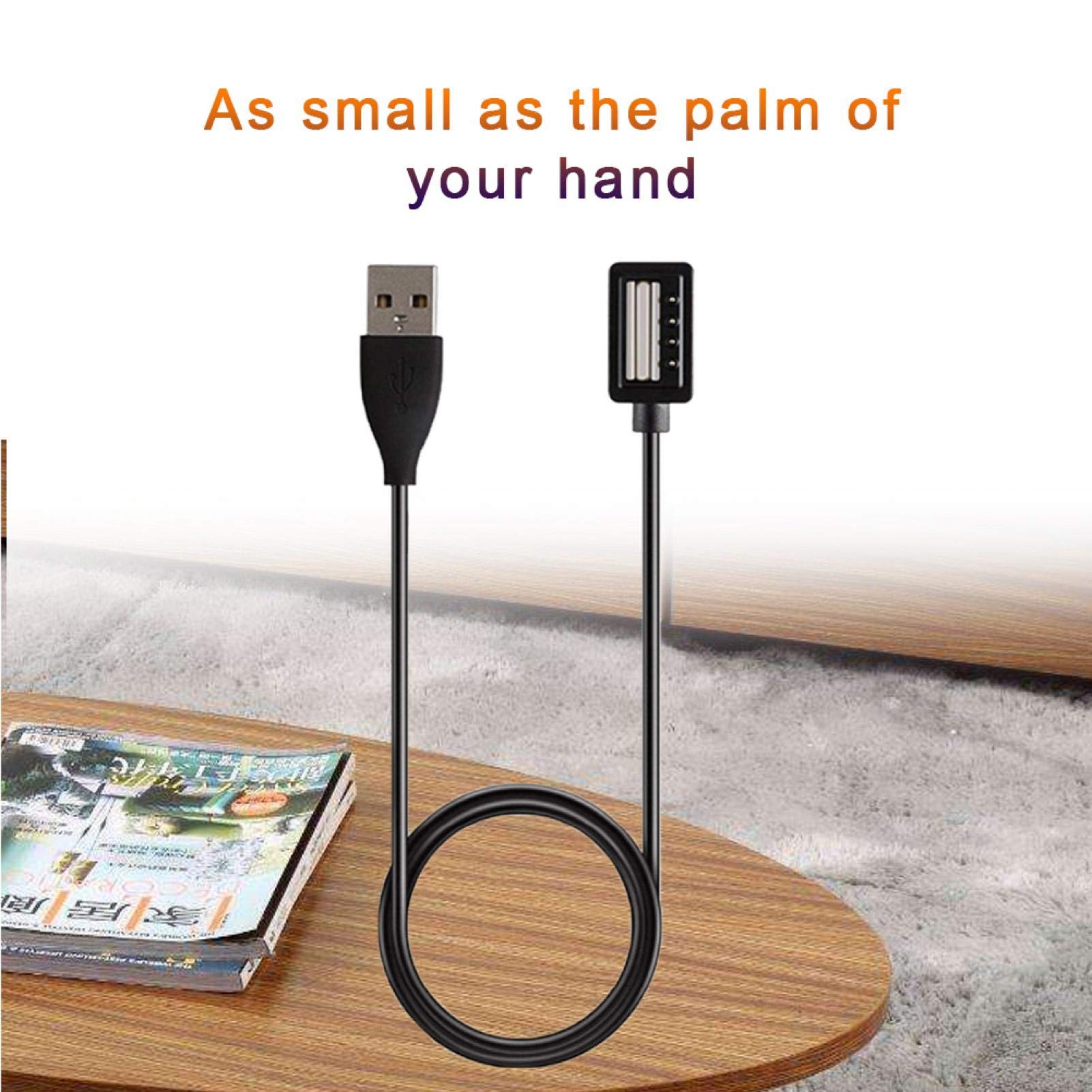 1M Fast Charging USB Cable for SUUNTO 9 Baro & SUUNTO 4 Black Smartwatches - High-Speed Data Clip Charger with Bottom Slot Design - Perfect for Travel, Workouts & Outdoor Adventures