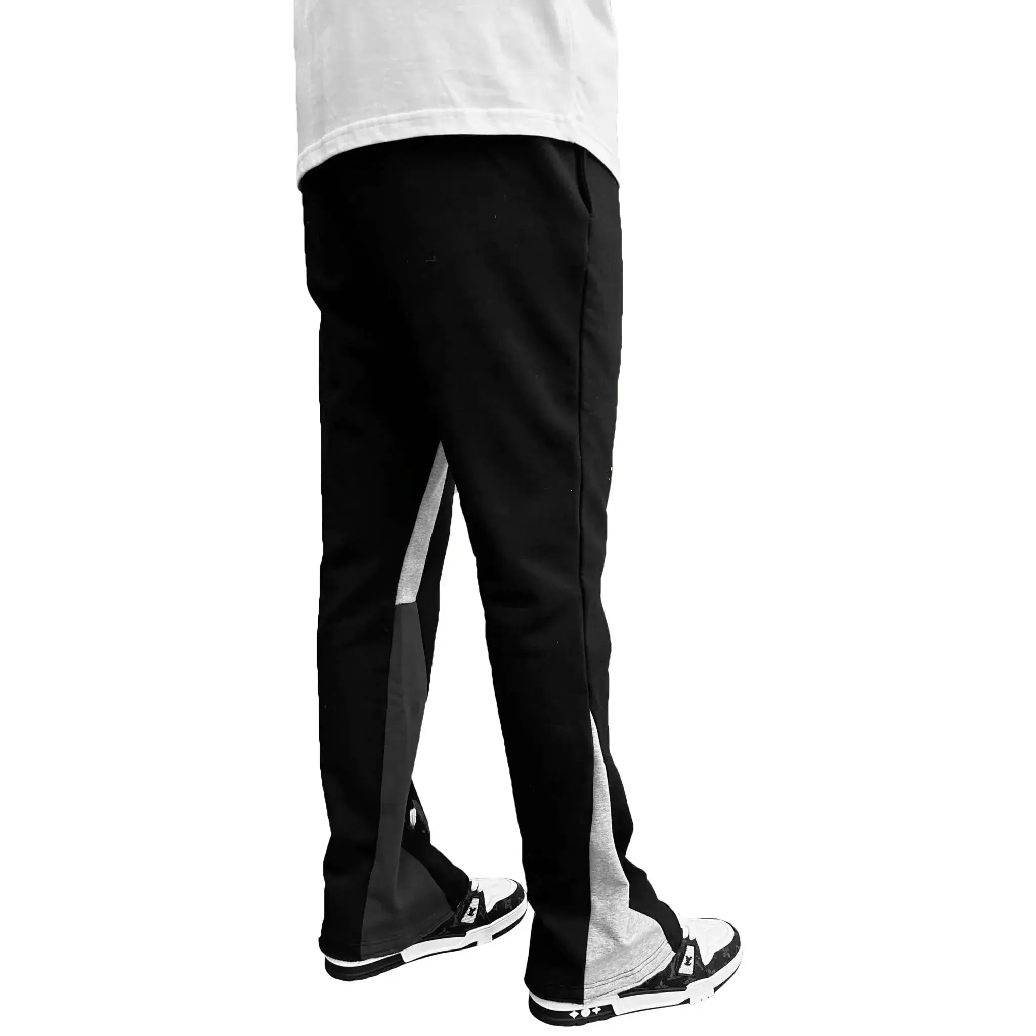 SIARR Flared Joggers for Women - High Waisted Black Paint Yoga Pants with Pockets | Comfortable Lounge Pants for Running, Workout & Casual Wear