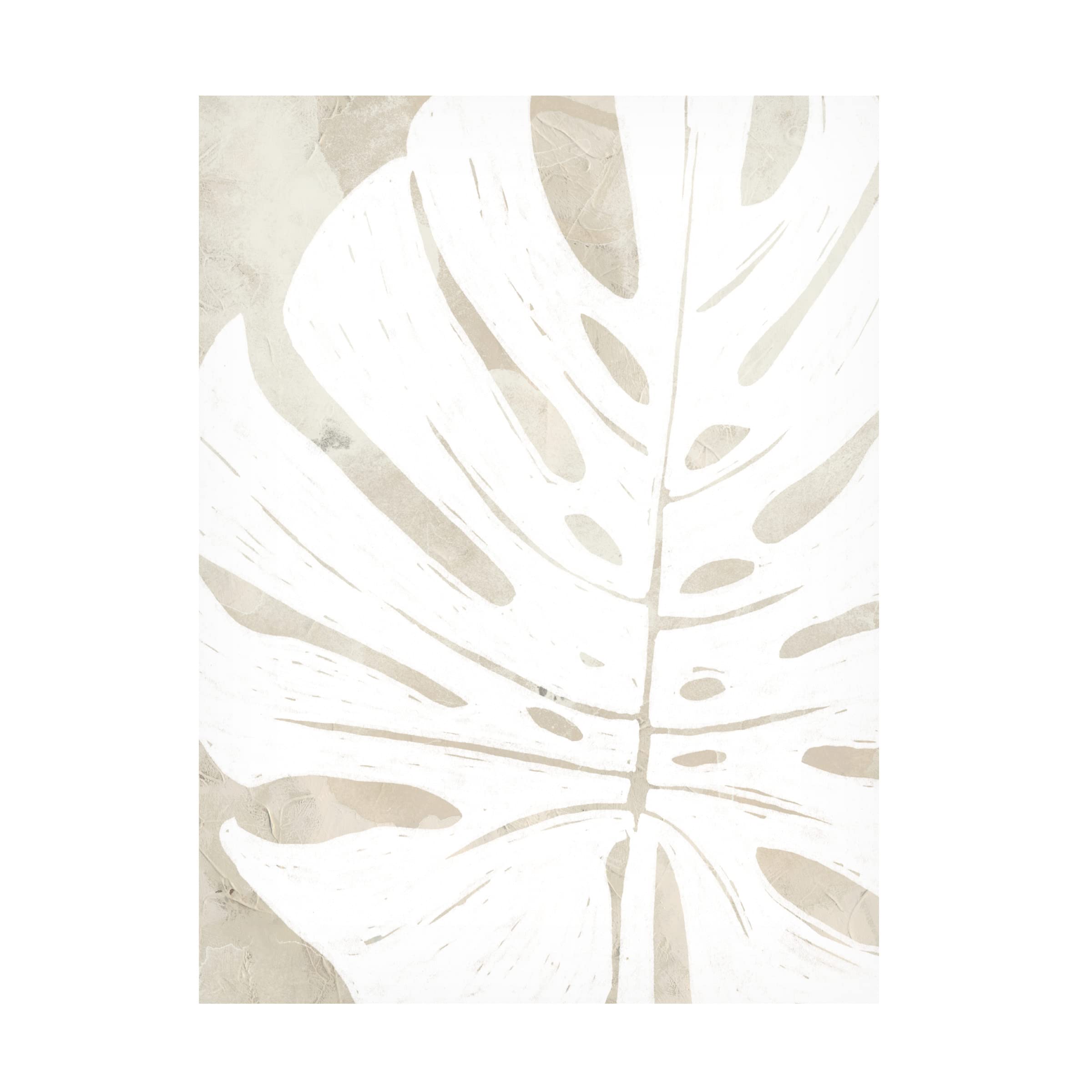 Trademark Fine Art 'Linen Tropical Silhouette I' Canvas Wall Art by June Erica Vess - Perfect for Beach House Decor, Living Room & Bedroom Wall Decor