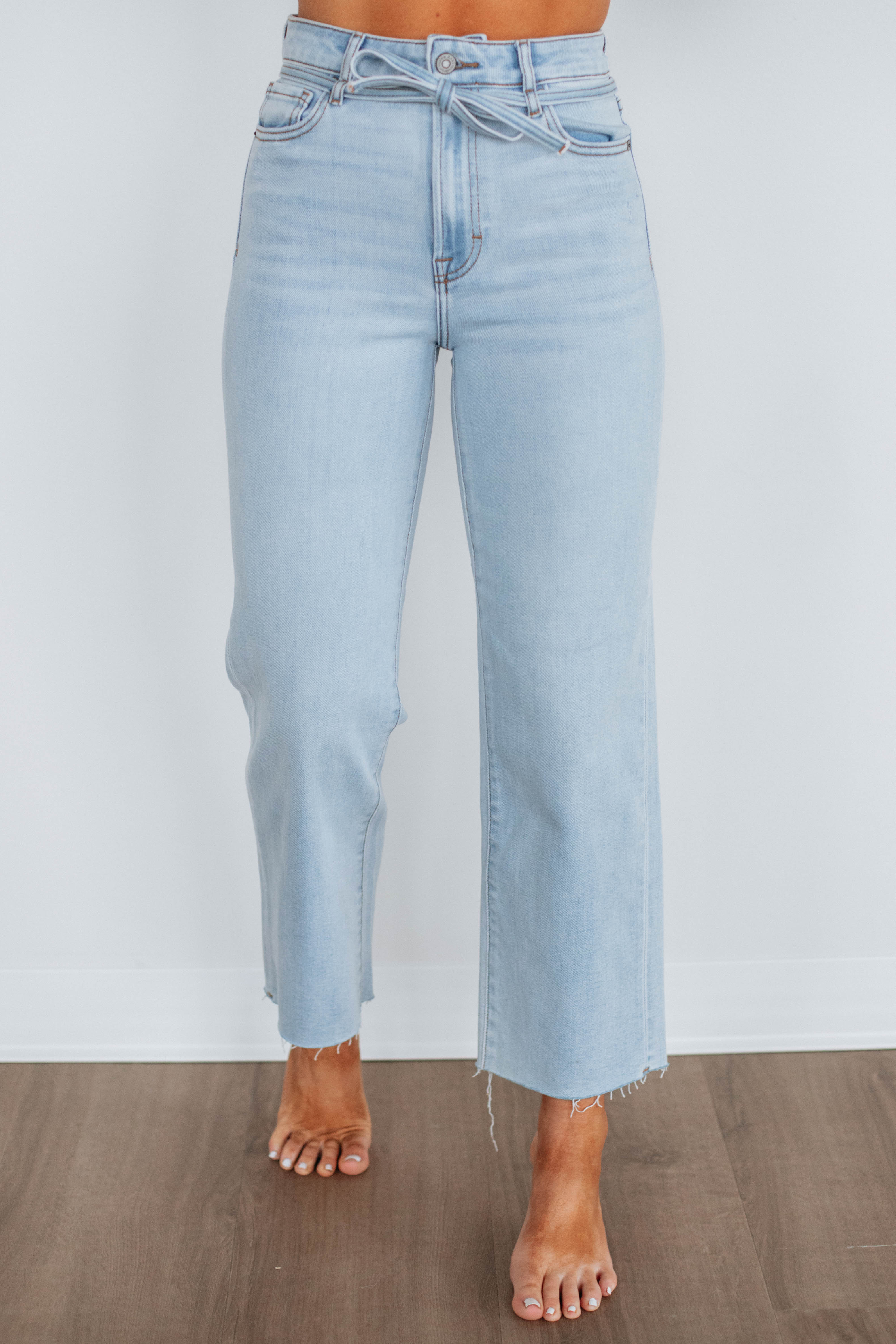 Ella Hidden Jeans - Light Wash Distressed Denim for Women | High Waisted Skinny Jeans with Stretch | Perfect for Casual Wear, Date Nights & Office Outfits