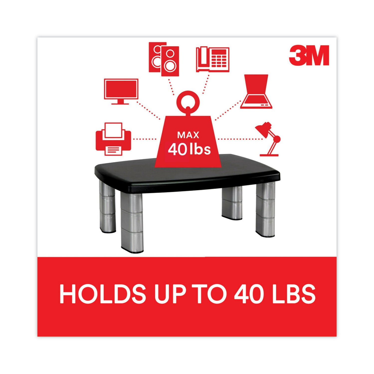 3M™ Extra Wide Adjustable Monitor Stand - 20