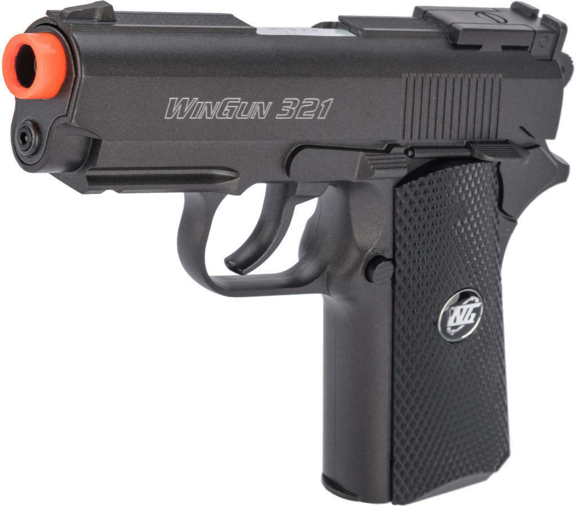 WG High Power Airsoft 1911 Compact CO2 Gas Pistol - Black/Black Handle | Realistic Airsoft Gun for Training & Tactical Games | Perfect for Target Practice, Military Simulation & Airsoft Battles