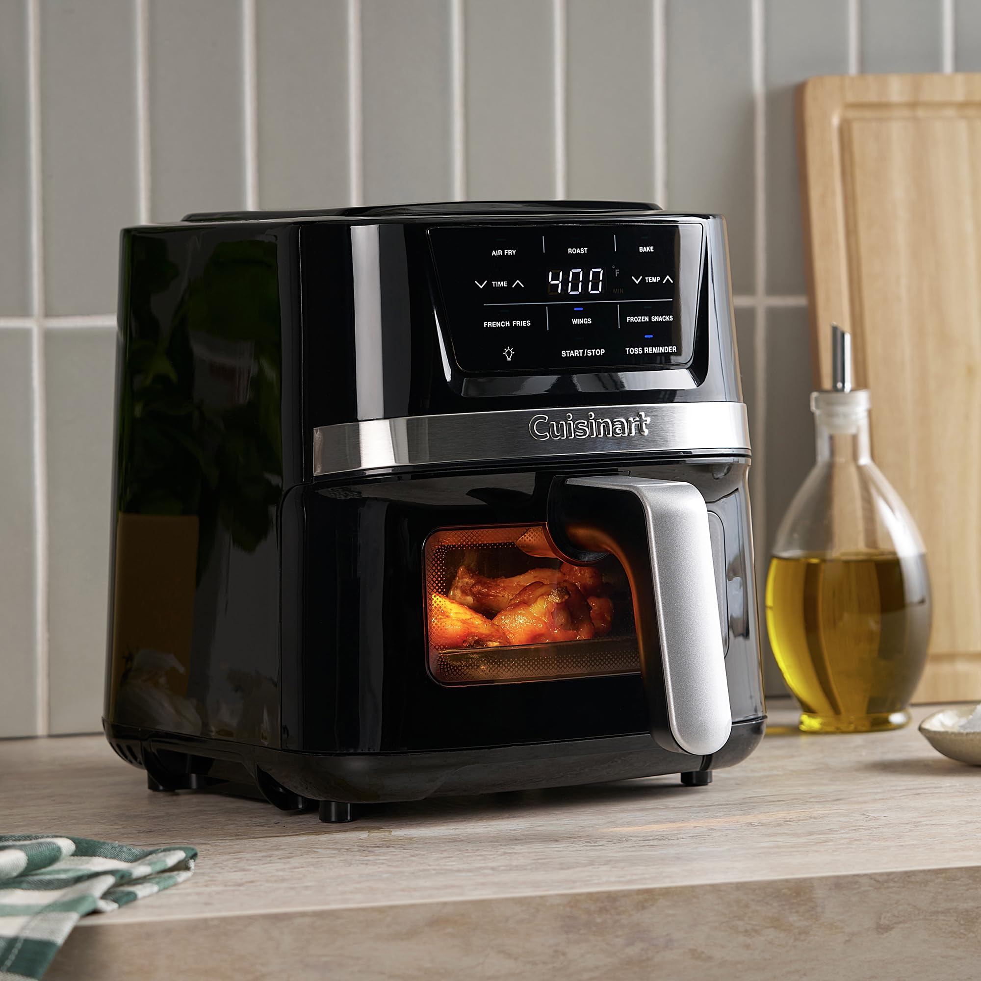 Cuisinart 2.6-Qt Stainless Steel Air Fryer Oven with 3 Presets - Roast, Bake & Air Fry | Dishwasher-Safe Basket | Quick & Easy Electric Fryer for Healthy Meals | Perfect for Family Dinners, Snacks & Meal Prep