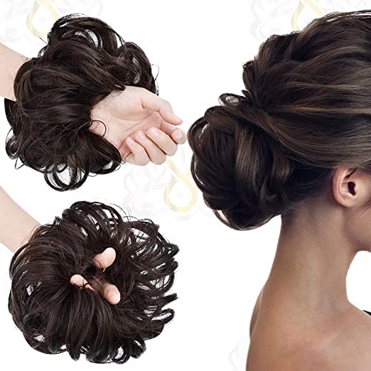 SPYKART Messy Bun Hair Extension for Women & Girls - Natural Black | Clip-in Hairpiece for Quick Styling | Perfect for Parties, Weddings & Everyday Wear [Pack of 1]