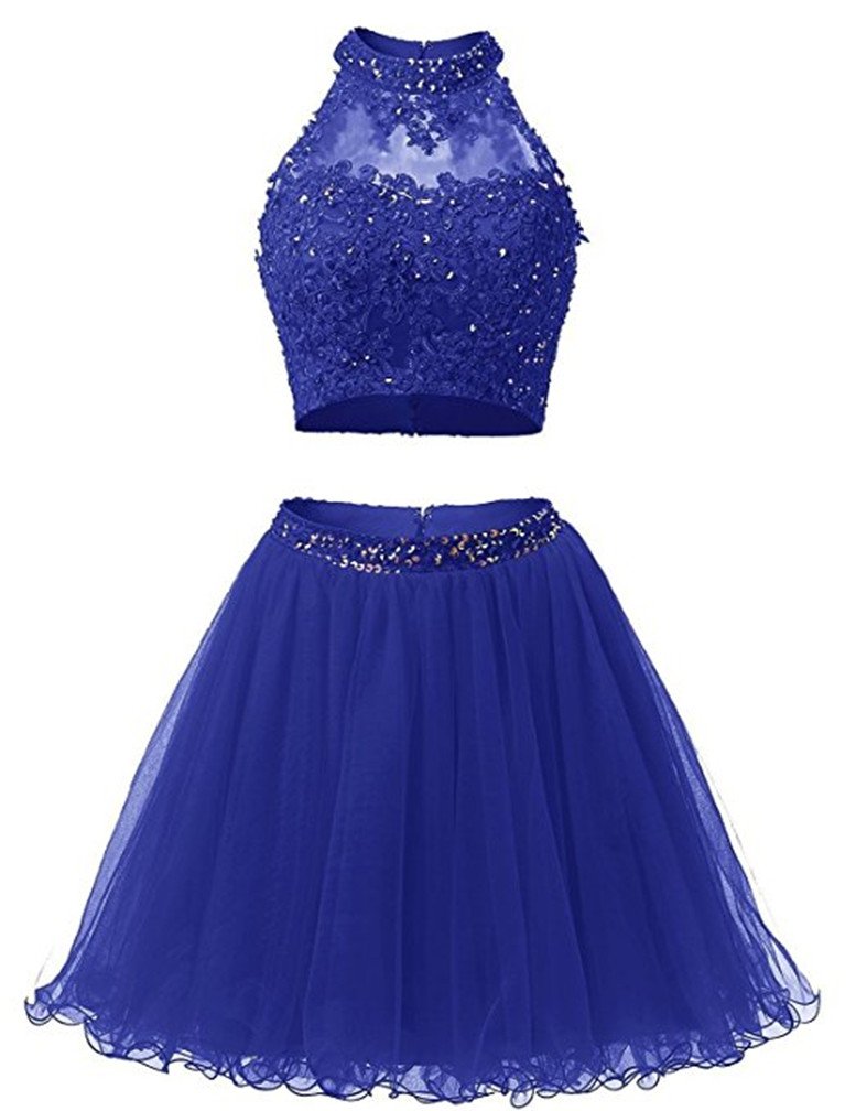EverLove Beaded Applique Short Prom Gowns & Homecoming Dresses 2-Piece Set EL0044 - Perfect for Formal Dances, Parties & Special Occasions