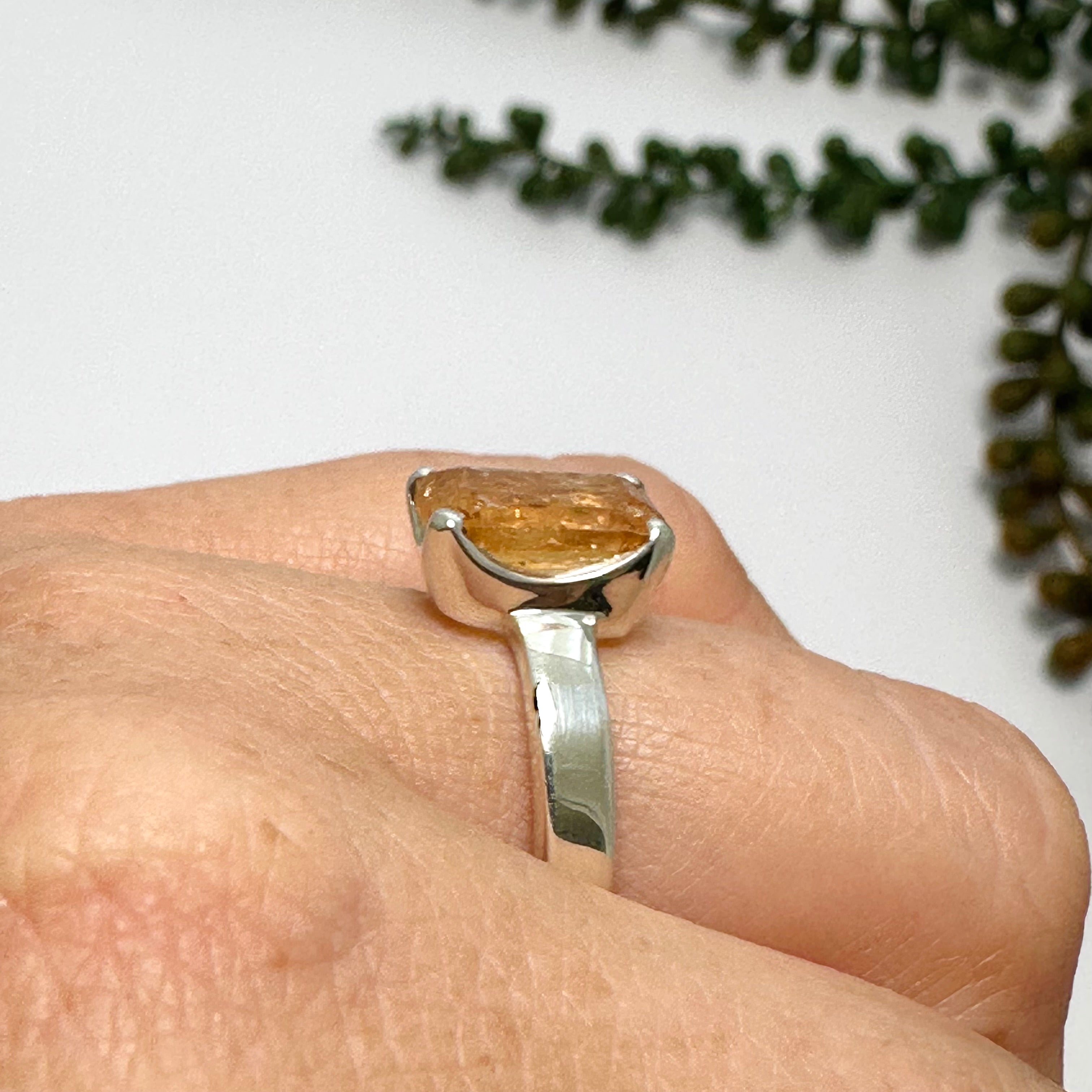 Imperial Topaz Rectangular Faceted Ring - Size 7 - 925 Sterling Silver Women's Jewelry - Perfect for Engagement, Anniversary & Special Occasion Gifts