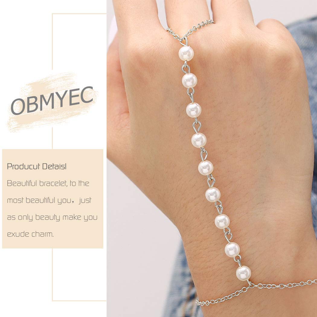 Elegant Pearl Finger Chain Bracelet for Women - Wedding, Party & Everyday Wear - Stylish Beaded Hand Jewelry for Girls & Ladies