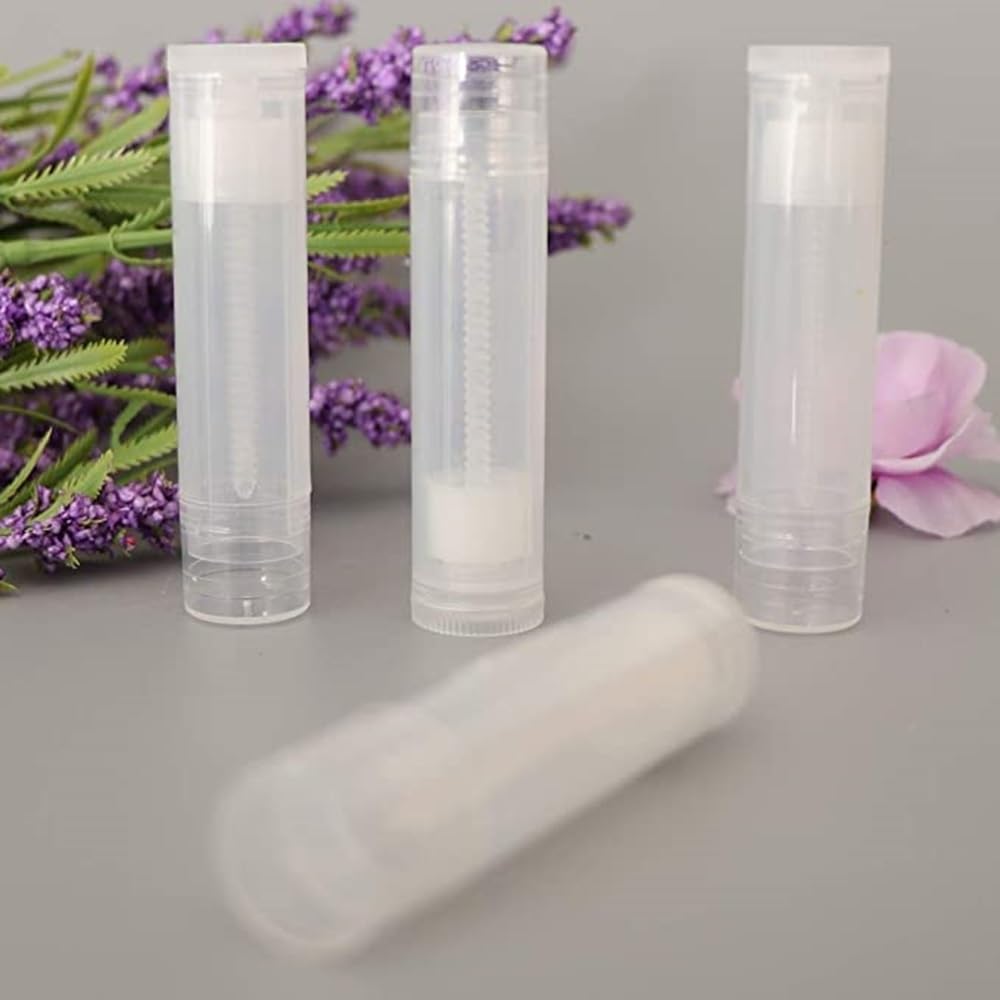 Refillable Clear Plastic Lip Gloss Tubes - Empty Lip Balm & Lipstick Containers Set (10 Pack) for DIY Cosmetics, Travel & Makeup Organizing
