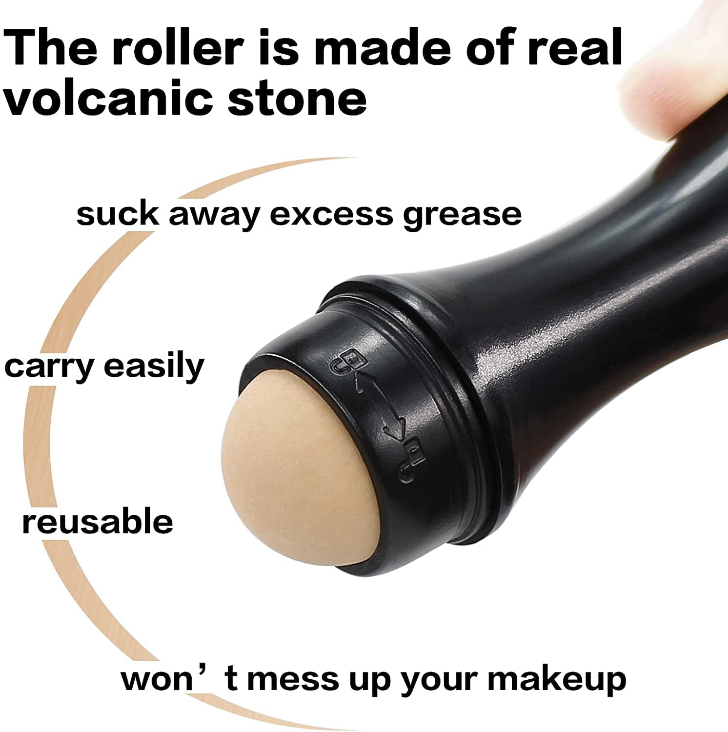 Oil Control Roller for Oily Skin - Portable & Reusable Facial Skincare Tool with Makeup Sponge | Absorbs Excess Shine for Home, Office & Travel | Perfect for Touch-Ups Throughout the Day
