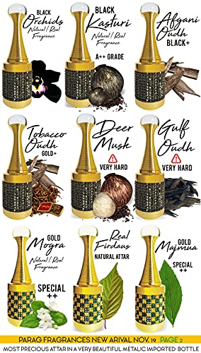 Premium Kashmiri Kasturi Natural Attar Perfume Oil - 12ml Alcohol-Free Fragrance for Men & Women in Imported Metallic Bottle | Long-Lasting Musk Scent for Daily Wear, Special Occasions & Gift Giving
