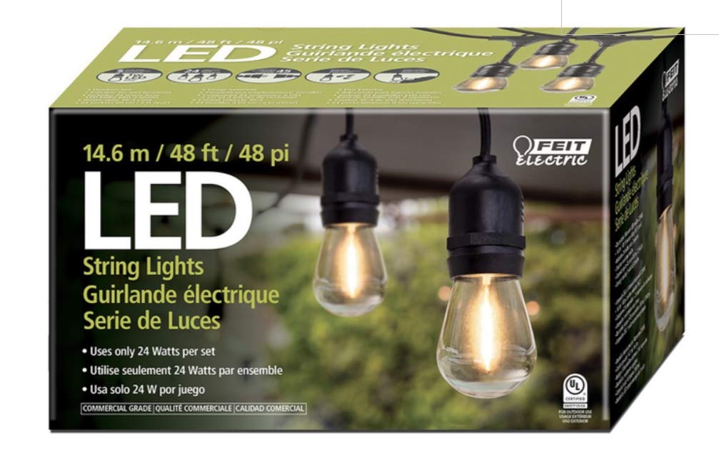 Feit LED String Lights - Energy Efficient Outdoor & Indoor Decorative Lighting for Parties, Weddings, Christmas, and Home Decor