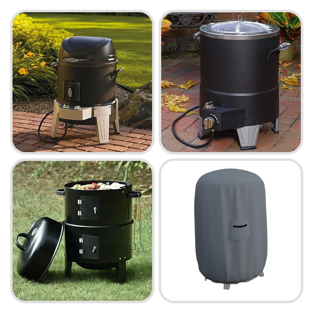 Premium 12 Oz Waterproof BBQ Smoker Cover - UV & Weather Resistant for 22