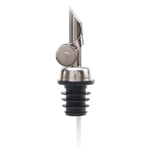 100-Pack Weighted Stainless Steel Flip Top Lid Liquor & Wine Pourer - Free Flow Bottle Dispenser for Olive Oil, Vinegar, and Spirits - Perfect for Bars, Restaurants, and Home Kitchens