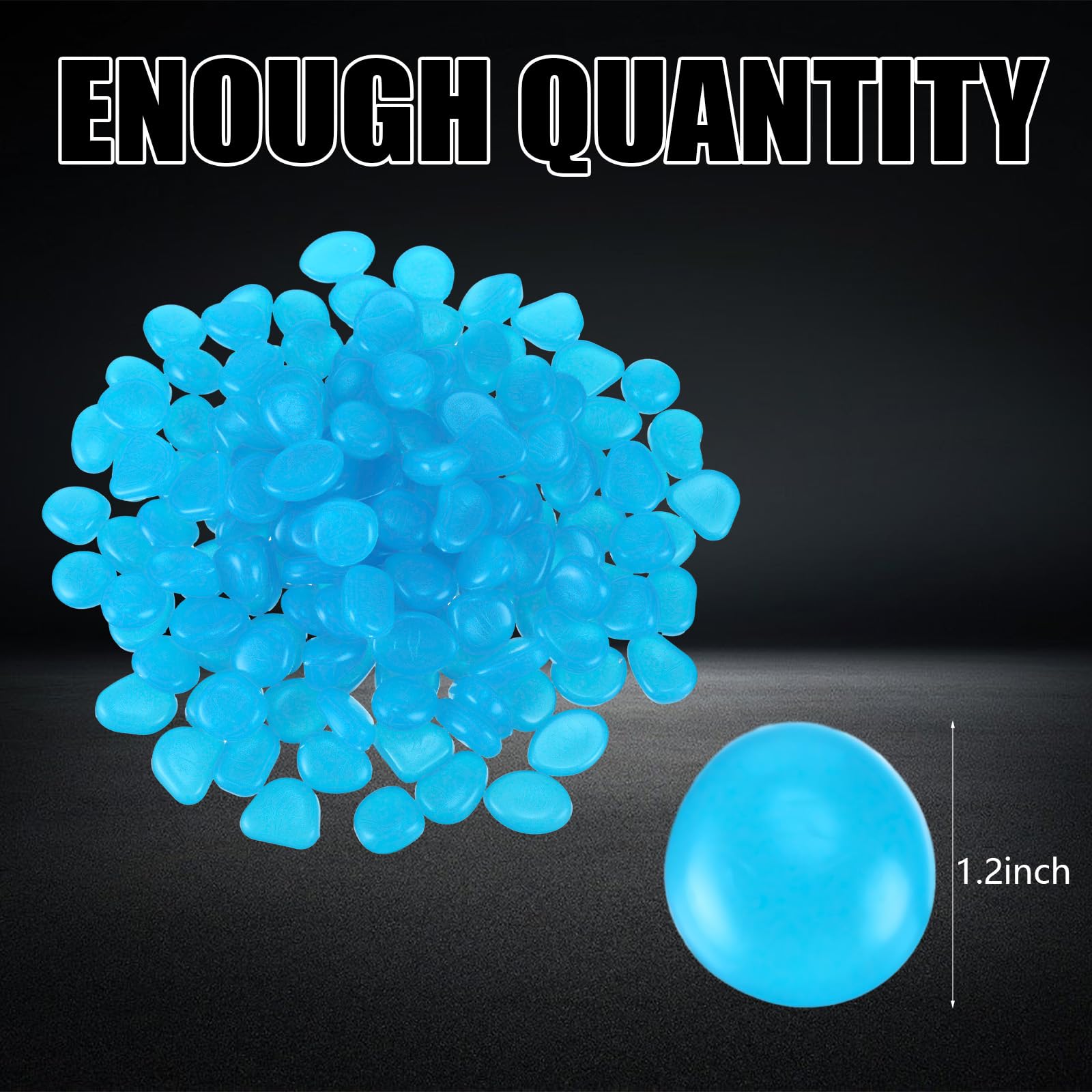 Sasylvia 3000 Pcs Glow in The Dark Rocks - 1 Inch Luminous Stones, 12.6 LB Blue Glowing Pebbles for Garden, Pathway, Walkway, Backyard, Fish Tank & Plant Decor - Perfect for Nighttime Landscaping & Outdoor Ambiance