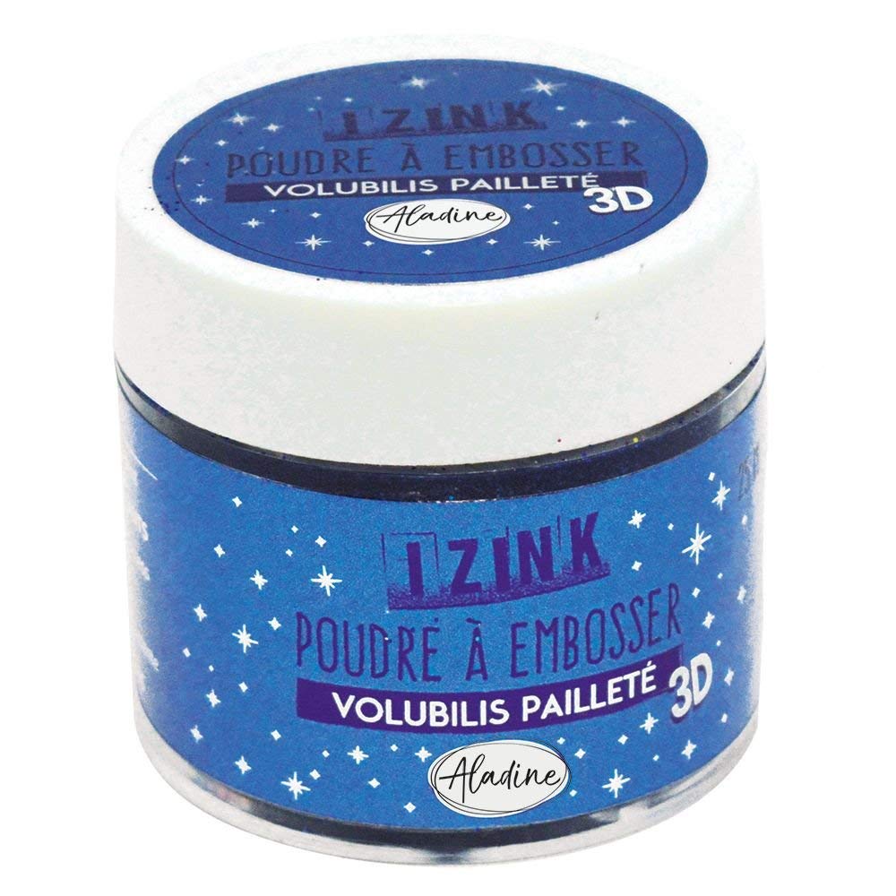 Aladine 10214 Blue Glitter Embossing Powder - 25ml for Card Making, Scrapbooking & DIY Crafts - Heat Activated Adhesive for Paper Projects