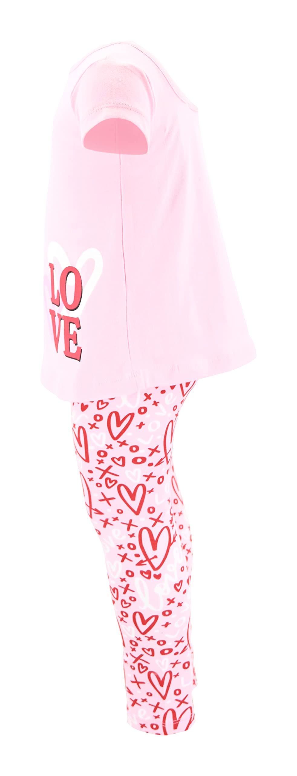 Girls 2-Piece Printed Leggings & Cross Back Shirt Set - Playtime & Casual Outfit
