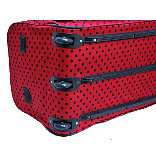 EZ Roll 36 Polka Dots Rolling Duffel Bag - 3 Color Options (Brown/Aqua) for Travel, Gym & Weekend Getaways | Spinner Luggage with Wheels