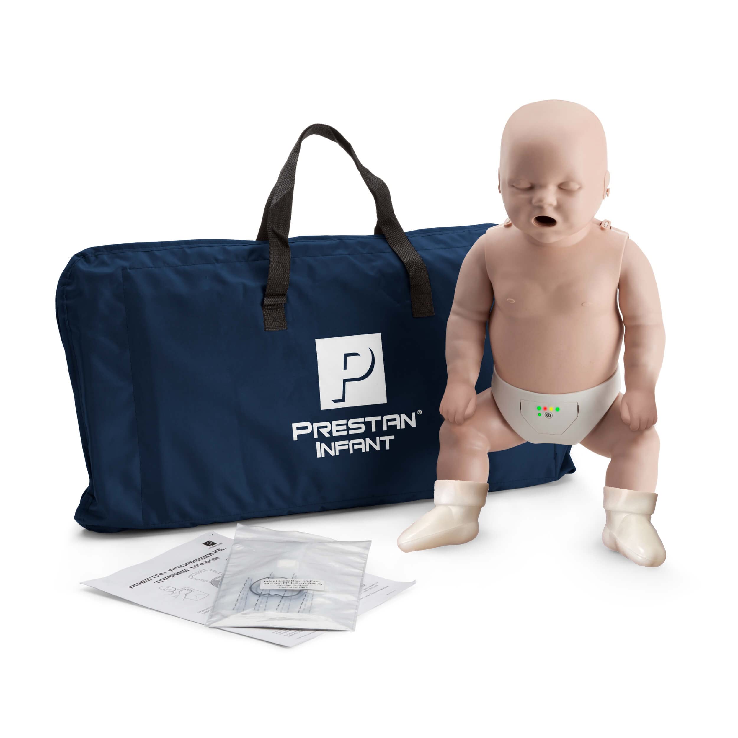 Prestan Professional Infant CPR Training Manikin with Real-Time Rate Monitor - Medium Skin Tone - Lifesaving Practice for Childcare, Nursing Students & First Responders