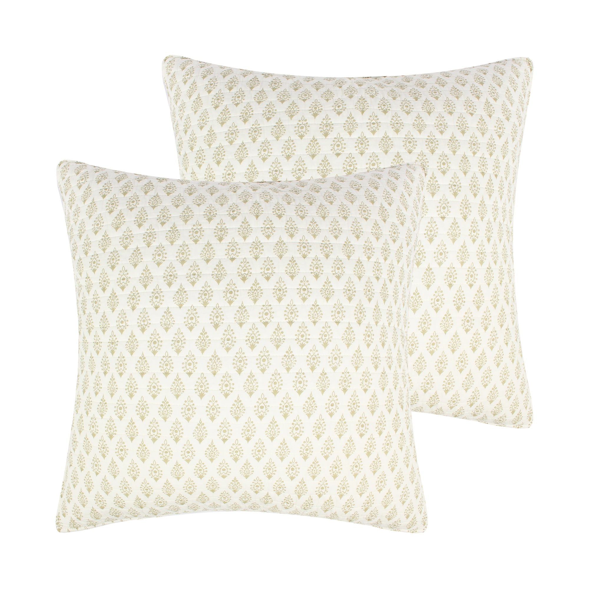 Emel Red Euro Sham Pillowcase Set of 2 - Standard Size 26x26 Inches - 100% Cotton Decorative Pillow Covers for Bedroom, Living Room & Sofa