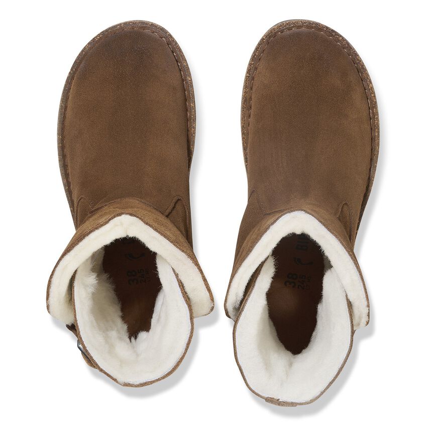 Birkenstock Uppsala Shearling Suede Leather Sandals in Dark Tea - Cozy Winter Slippers for Indoor & Outdoor Comfort
