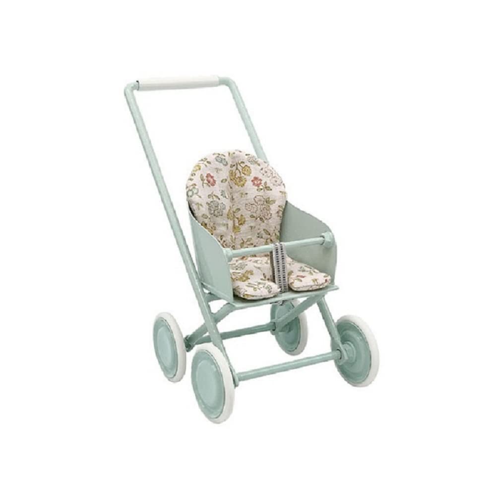 Aizulhomey 1:6 Scale Mint Green Metal Dollhouse Miniature Furniture - OB11 Doll Baby Stroller Accessory for Dollhouse Decoration | Perfect for Collectors, DIY Miniature Projects & Dollhouse Displays