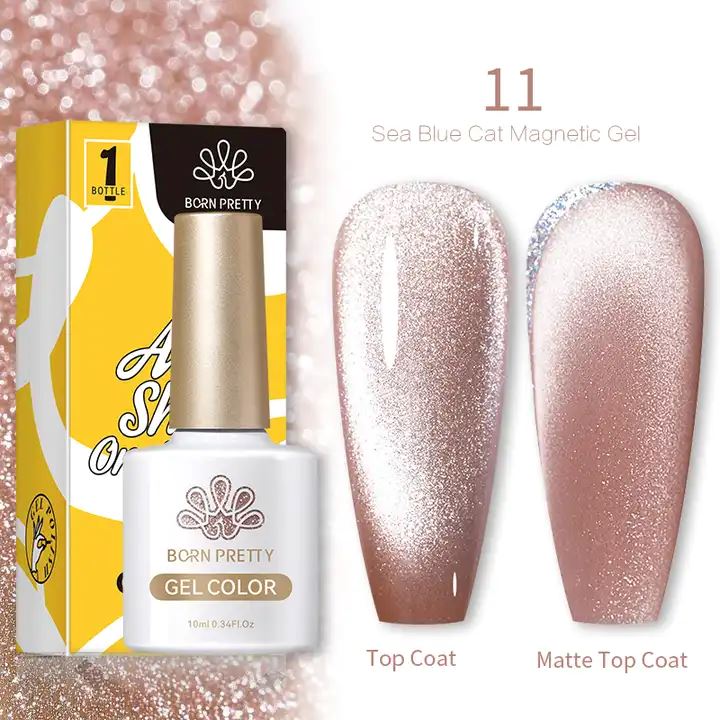 Born Pretty Sea Blue Cat Eye Magnetic Gel Polish - Long-Lasting Nail Polish for Salon-Quality Manicures at Home, Perfect for Parties, Weddings & Special Occasions
