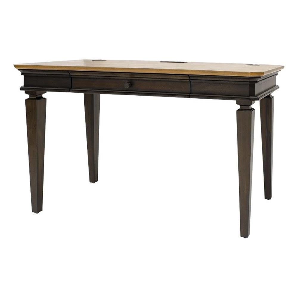Martin Furniture IMSA384 Executive Writing Desk - Brown Wooden Office Desk for Home & Business Workspace | Perfect for Remote Work, Study & Professional Office Setup
