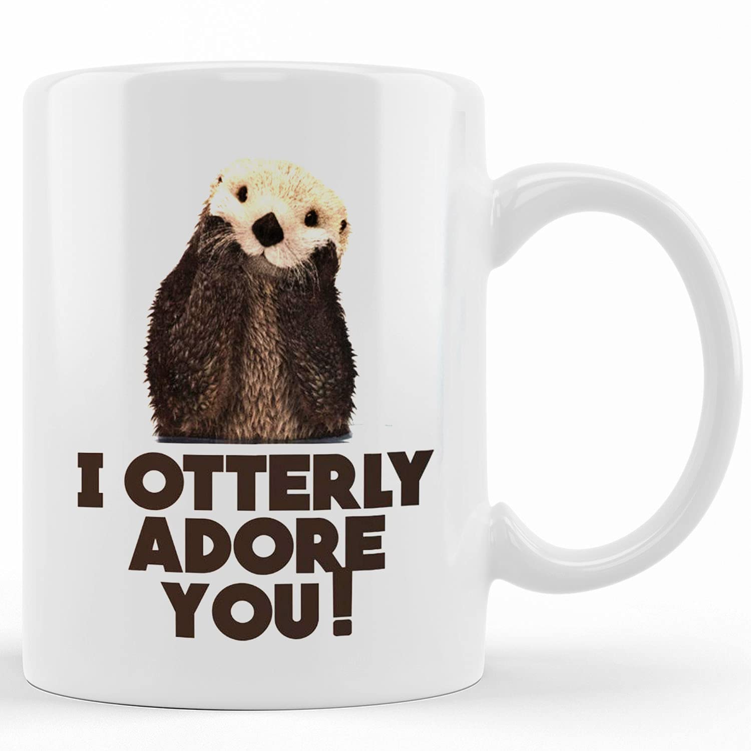 Sea Otter Ceramic Coffee Mug - 11oz & 15oz Novelty Tea Cup with Cute Otter Design - Perfect Gift for Birthday, Christmas & Thanksgiving - Ideal for Home, Office & Coffee Lovers
